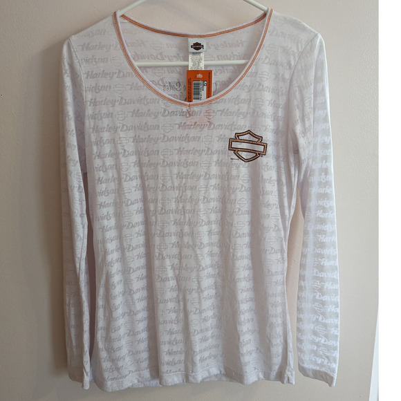 Harley-Davidson Tops - Harley Davidson Women's City Cycle Sales White Lightweight Long Sleeve Top Large